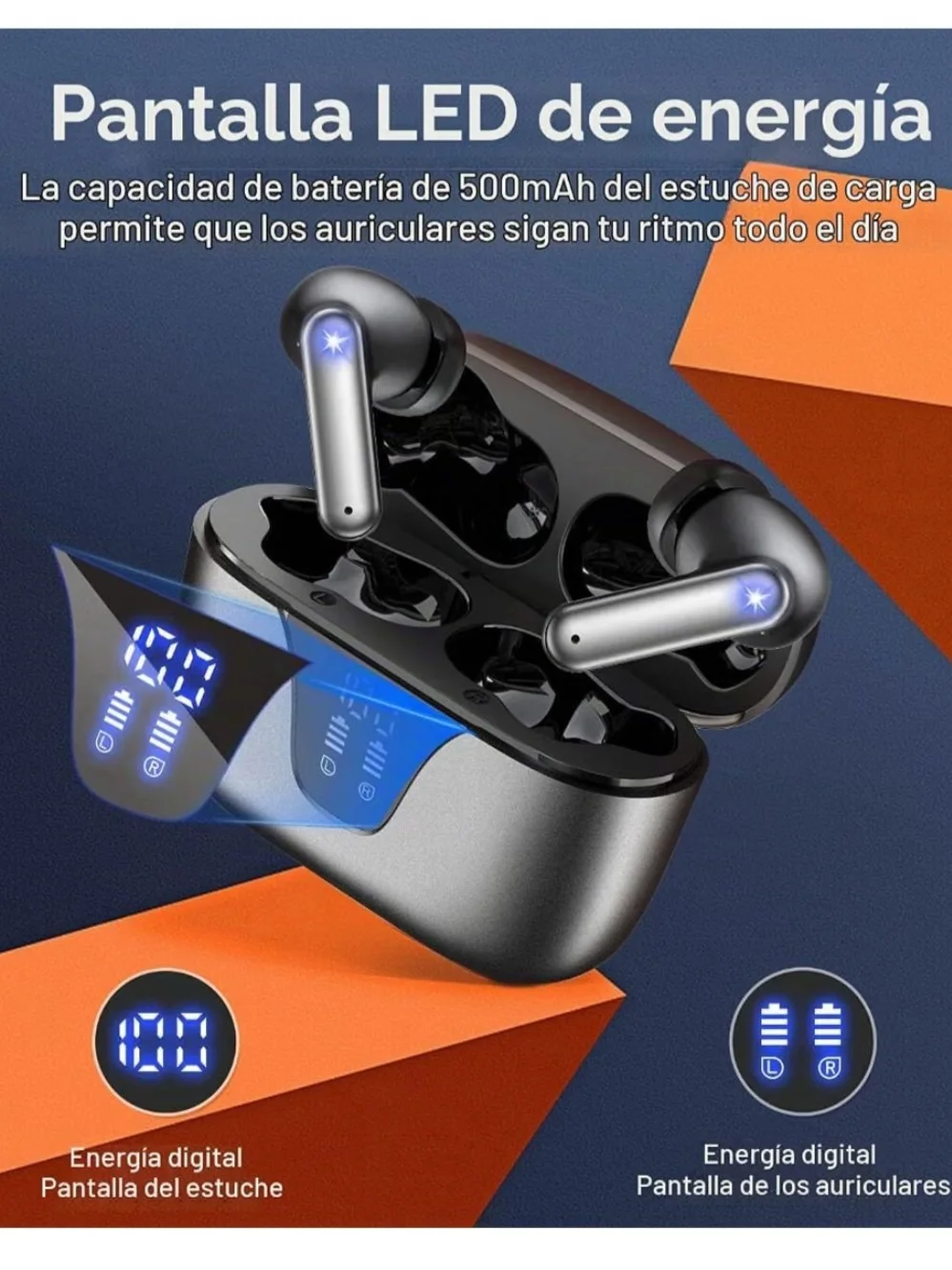Amazon Silver True Wireless Earbuds with LED Charging Case